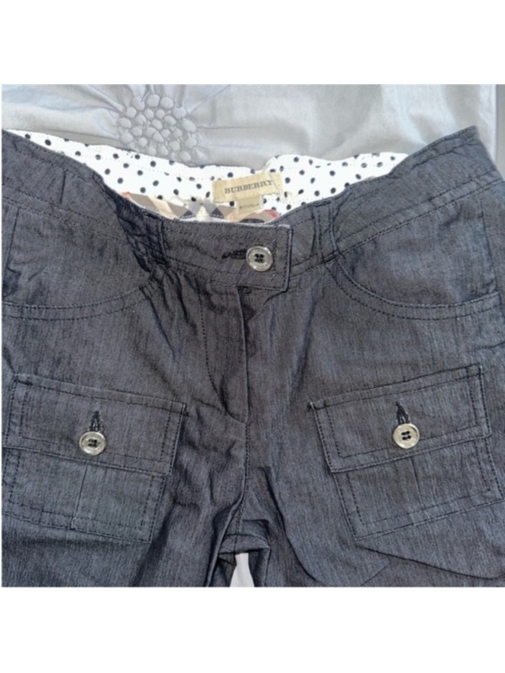Burberry Charcoal Gray Utility Cargo Trousers Kids